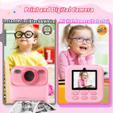 Kids Instant Digital Cameras for Boys and Girls, 1080P HD Dual-Lens Selfie Digital Camera with Print Paper & 32G Card, Christmas Birthday Gifts Toys for Toddler and Teenagers Age 3-16 Years Old