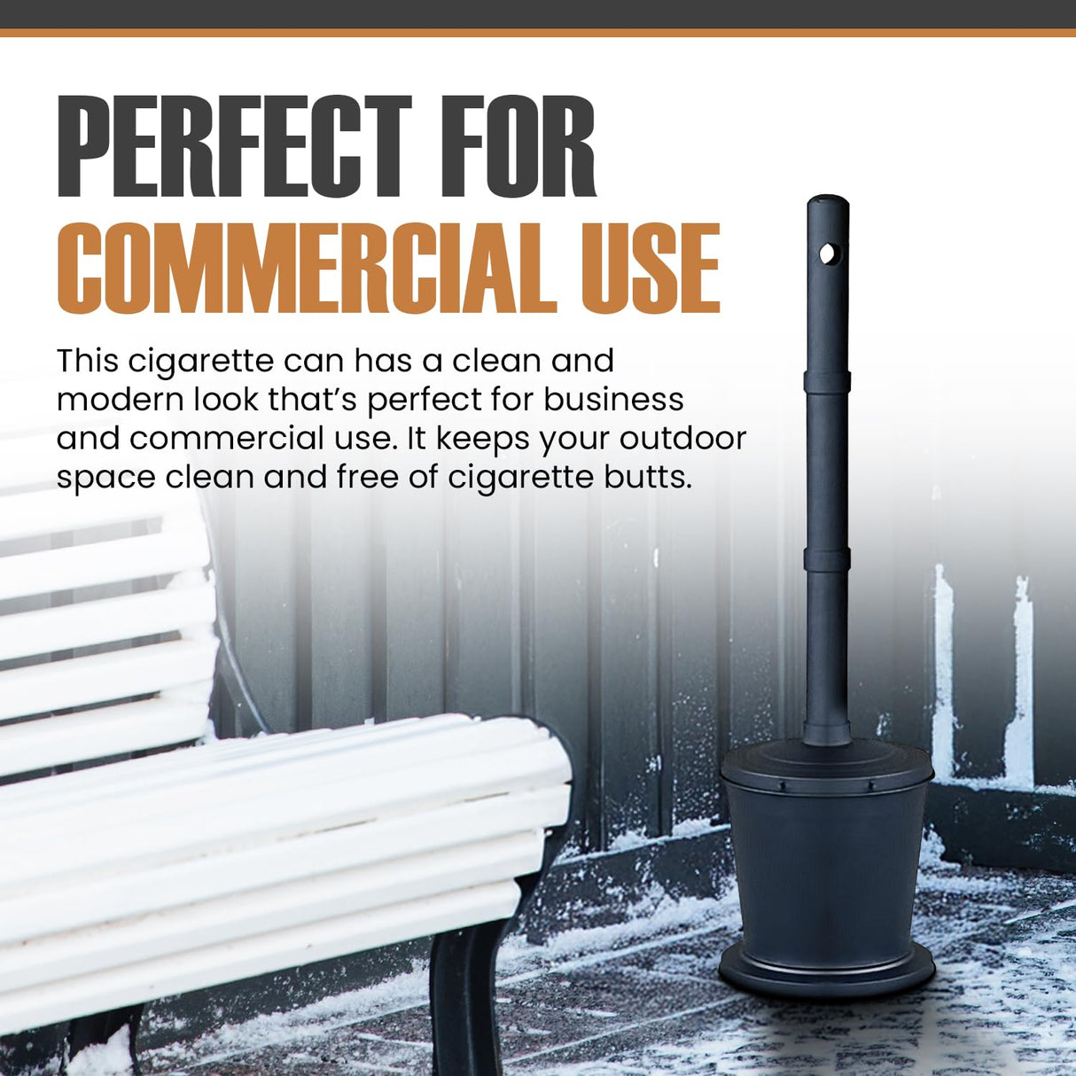 Carver’s Olde Iron Galvanized Steel Outdoor Cigarette Butt Disposal, Metal Receptacle for Commercial Use (36″ Height, 4 Gallon capacity, Black)
