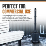 Carver’s Olde Iron Galvanized Steel Outdoor Cigarette Butt Disposal, Metal Receptacle for Commercial Use (36″ Height, 4 Gallon capacity, Black)