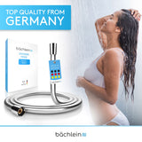 Bächlein Plastic Shower Hose with Double Anti-Twist Protection, Flexible and Kink-Resistant Shower Hose with Reinforced Polyester Threads in 1,6m Length - Made in Germany, Universal G½ Connection