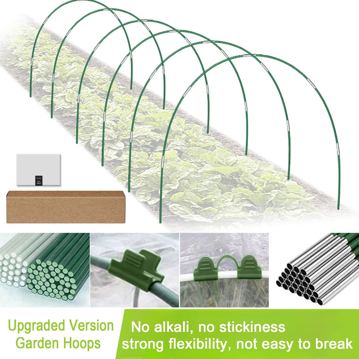Garden Hoops for Raised Beds - Rust-Free Fiberglass Garden Hoops Support