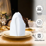 Urban Villa White Cloth Napkins Set of 12 100% Cotton Dinner Napkins Cloths Washable 20”x20” Absorbent Soft Durable Reusable-Ideal for Everyday Use Parties Wedding Thanks Giving Christmas Halloween