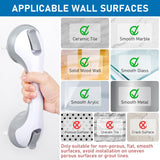 Dotday 12 Inch Suction Grab Bars for Bathtubs and Showers, 2 Pack Shower Handles for Elderly, Shower Grab Bars for Seniors, Handicap Shower Bars Shower Safety Bars for Bathroom Bathtubs Toilet - Grey