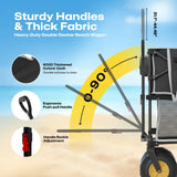 VELUVIA 400L Double Decker Beach Wagon with Big Balloon Wheels for Sand