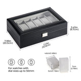 ProCase Watch Box Organizer, 12 Slot Watch Display Case, Black