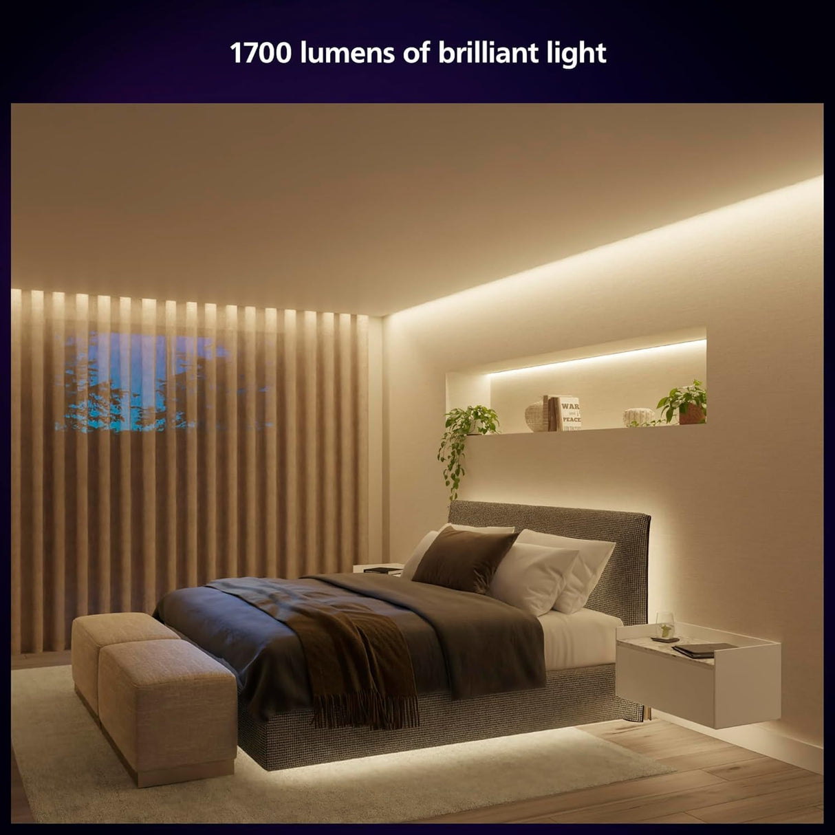 Philips Hue Indoor 33 Ft Smart LED Solo lightstrip Base Kit - 1 Pack - Control with Hue App - Compatible with Alexa, Google Assistant and Apple HomeKit