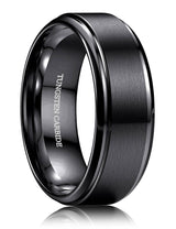 Jstyle 8MM Tungsten Wedding Band Ring for Men Black Rings Size 9.5