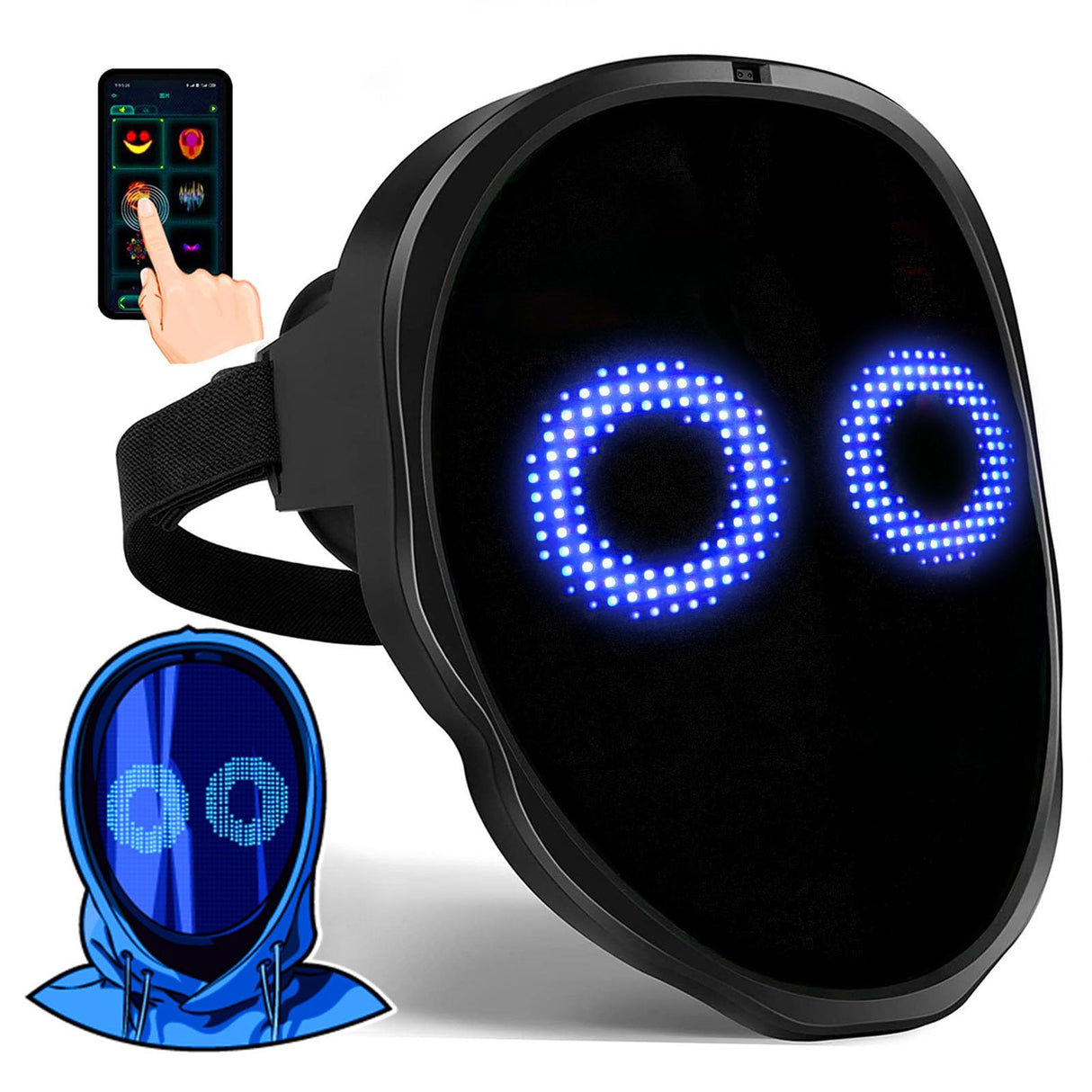 Gootus Face Transforming LED Mask with App Controlled - Halloween Costumes for Kids, Light Up Mask with Gesture Sensing, Boys Toys Gifts for Birthday Costume Christmas
