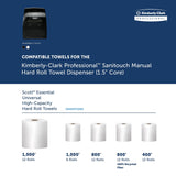 Kimberly-Clark Professional Sanitouch Manual Hard Roll Paper Towel Dispenser (09990), Black, Universal 1.5" Core Compatible, Wall Mounted, for Commercial Hand Towels (Qty 1)