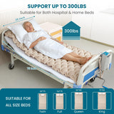 Alternating Air Pressure Mattress Pad, Bed Sore Prevention, Hospital Bed Mattress Topper with Whisper Quiet Pump & Waterproof, Heat Resistant Ulcer Cushion Pad for Hospital, Home, Medical Use