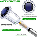 DenicMic Solar Lights Outdoor 10 Pack Waterproof 6000K Cold White LED Stainless Steel Stake for Pathway Yard Garden Driveway Solar Powered Outside Christmas Decor