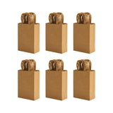 RACETOP Small Brown Kraft Paper Bags 100 Pack 5.8x3.2x8.25 in with Handles