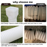 plusgutter 2 Pack Rain Gutter Downspout Extensions, Flexible Downspout Extender with 58"+68" Extendable Pipes for Rain Water Drainage, Durable Down Spout Drain Extension with Connector (White)