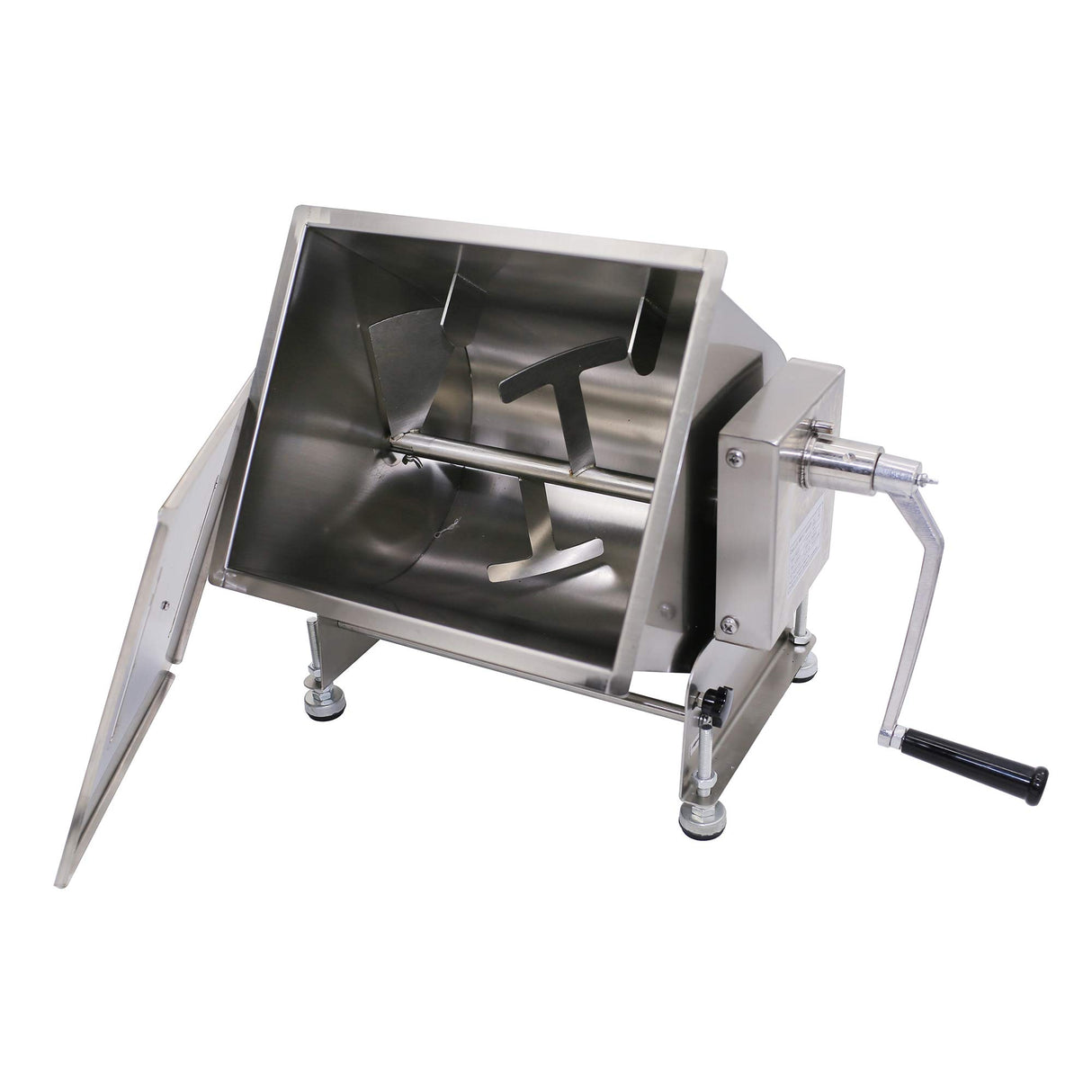 Commercial Stainless Steel 60-Pound/30-Liter Capacity Tilt Tank Manual Meat Mixers,(Mixing Maximum 45-Pound for Meat),Sausage Mixer Machine Meat Processing Equipment, Silver, FME30T