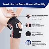 JOMVD Knee Brace for Meniscus Tear, Knee Pain, Adjustable Breathable Knee Support with Side Stabilizers for Knee Pain Arthritis Recovery Joint Support, Women and Men