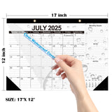 Wall Calendar 2025-2026 with Julian Date,Desk Calendar Wall Calendar from July 2025 to December 2026,18 Months Calendar 17"×12" Thick Paper for Office School Home