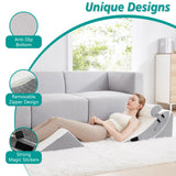Longering 4PCS Orthopedic Bed Wedge Pillow Set for Post Surgery - Adjustable Wedge Pillow for Neck Back and Leg Pain Relief - Triangle Pillow Wedge for Acid Reflux & Sleeping & GERD (White Grey)