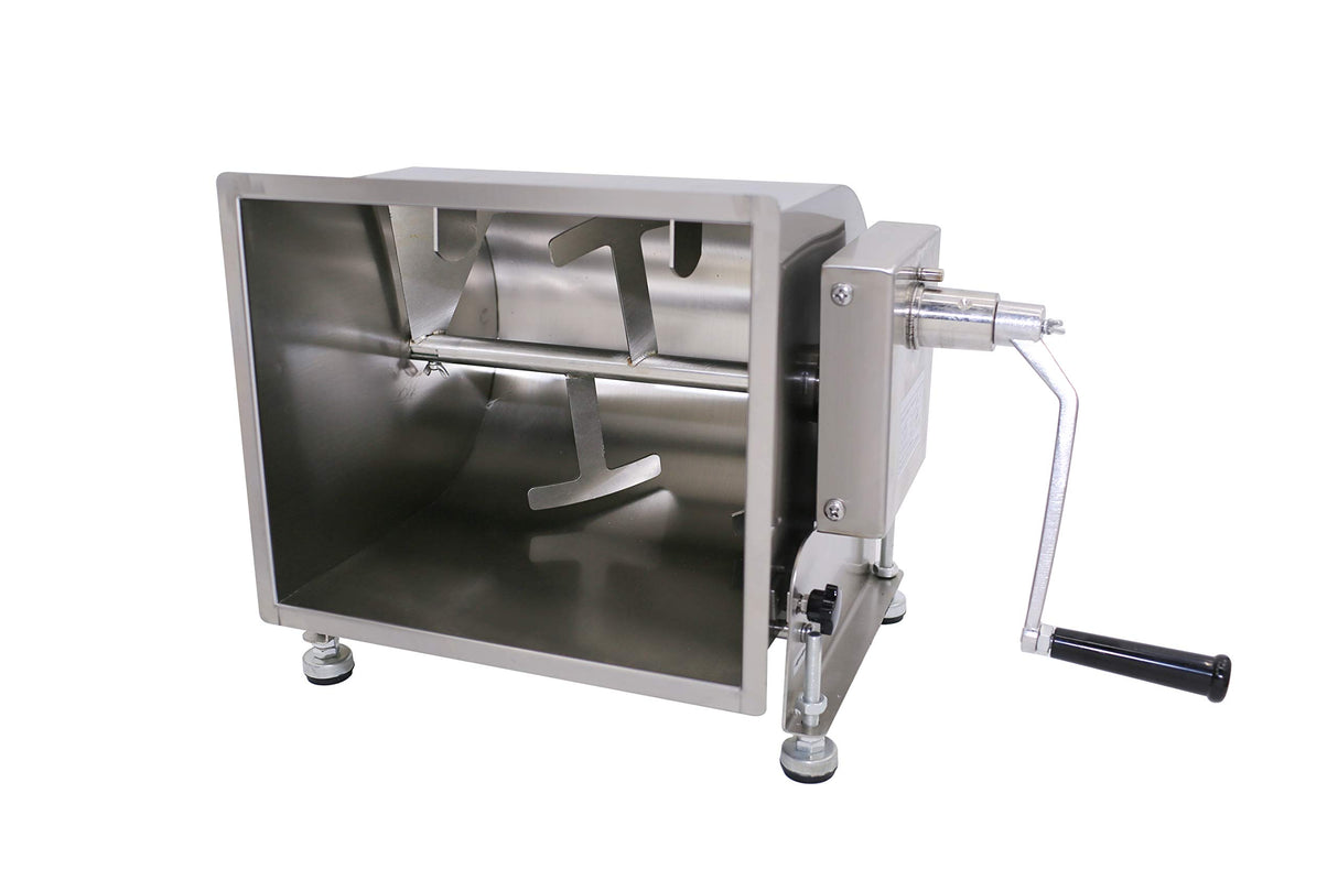Commercial Stainless Steel 16.5-Pound/10-Liter Capacity Tilt Tank Manual Meat Mixers,(Mixing Maximum 16.5-Pound for Meat),Sausage Mixer Machine Meat Processing Equipment