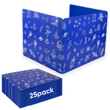 25-Pack Desk Dividers for Students, 3-Fold Privacy Screens, Durable Waterproof Plastic Study Boards, Easy Clean Classroom Shields for Schools,Teacher Supplies & Student Desk Organizers, Blue