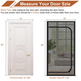 Upgraded Reinforced Pet Screen Door Thickened Cat Resistant Mesh Screen Door for Living Room, Bedroom, Patio, Dog Cat Scratch Proof Screen with Zipper Closure (Fits Door Size up to 36''x 82'', Black)