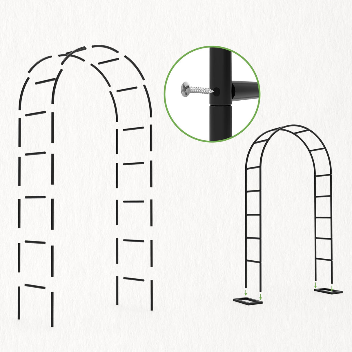 Trellume Garden Arch Trellis for Climbing Plants Outdoor, Wedding Arch with Base-94.5"(H)*55"(W), Balloon Arch Stand for Ceremony Valentines Day Birthday Baby Shower Garden Floral