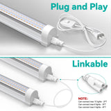JESLED Plant Grow Lights, 4FT 5000K Full Spectrum Daylight White, 96W(2 X 48W,600W Equivalent), Linkable Grow Light Strips for Indoor Plants, Seed Starting, Greenhouse, Growing Shelf, 2-Pack