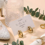 Nosiny 8 Sets Bridesmaid Jewelry Set Gold Pearl Drop Knot Earrings with 8 Pcs I Can't Tie The Knot Without You Cards Proposal Gifts Wedding Thank You Gifts for Bridesmaids