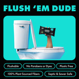 DUDE Wipes - Flushable Wipes for Adults - 6 Pack, 288 Wipes - Odor Destroyer XL Adult Wet Wipes - Deodorizing with Clean Scent - Up to 24 Hours of Odor-Destroying Technology