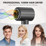 Hair Dryer, 160000 RPM Professional High-Speed Blow Dryer 2 Billion Negative Ionic Care Hair Dryer (Black Gray)