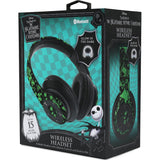 iJoy Disney Nightmare Before Christmas Glow in The Dark Bluetooth Headphones Over Ear, Wireless and Wired Foldable Headset Built-in Microphone - Tim Burton Jack Skellington & Sally - Adults Kids
