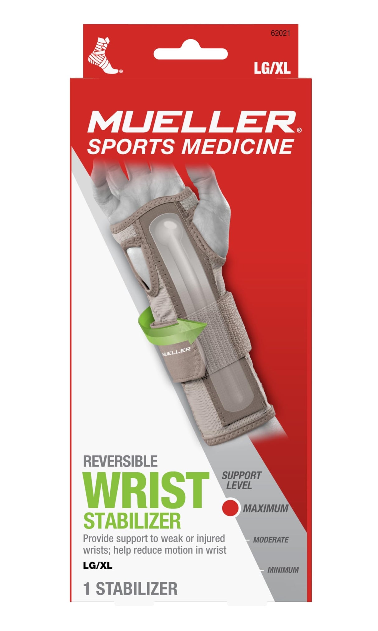 MUELLER Sports Medicine Reversible Wrist Stabilizer with Splint, Wrist Pain Relief Support for Men and Women, Ideal for Carpal Tunnel, Tendinitis, Arthritis, Taupe, Large/X-Large