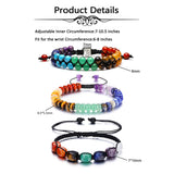 Top Plaza Beaded Chakra Bracelets for Women Men Anxiety Jewelry