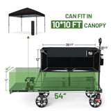 TIMBER RIDGE 400L Folding Double Decker Wagon with Brakes, 54" Extra Long