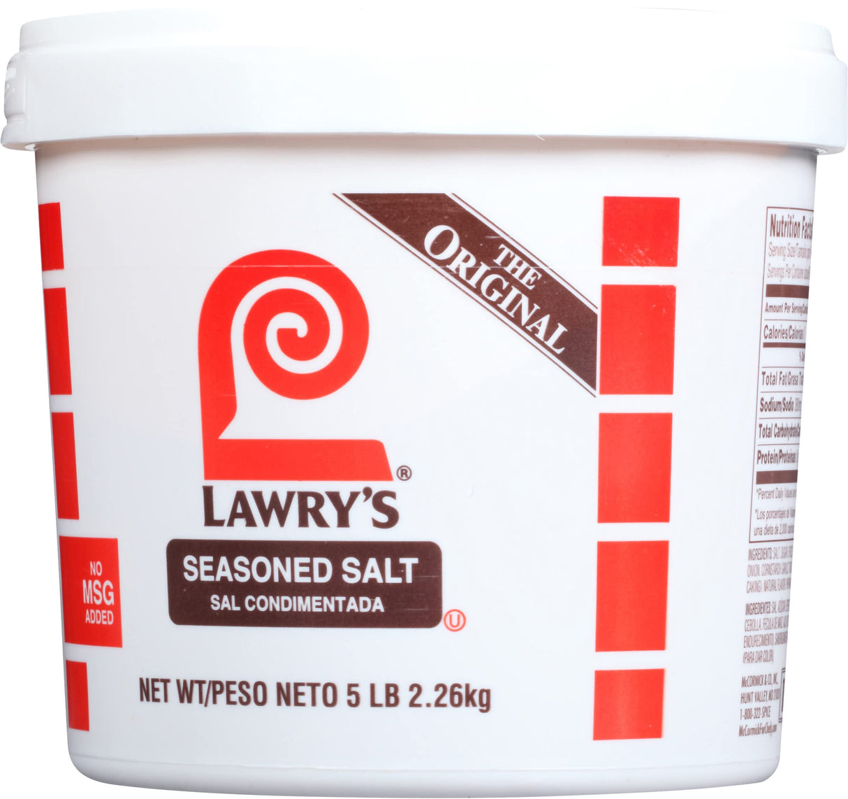 Lawrys Seasoned Salt, 5 lb - One 5 Pound Container of All-Purpose Seasoned Salt Made With Perfect Blend of Salt, Garlic, Turmeric, Celery, Paprika and Other Spices