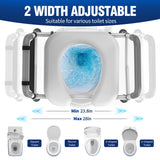 Raised Toilet Seat with Handles, Height and Width Adjustable FSA/HSA Eligible Toilet Seat Risers for Seniors 400lb Cozy Padded Raised Toilet Seat for Elderly, Handicap and Disabled Silver