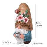 Roundot Coffee Gnome Playful and Fun Outdoor Decoration 6.5",Suitable for Garden, Balcony, Lawn Decoration, and Home Decoration, Fairy Garden.Garden Table Decor