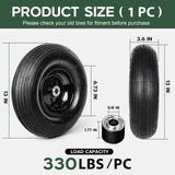 13 Inch 1 PC Rubber Pneumatic Replacement Tires and Wheels 4.00-6 with 5/8'' Axle Bore Hole, Inflated Air Wheel for Wheelbarrow/Wagon/Hand Truck/Trolley/Garden Scooter etc.