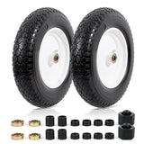 MZREXN 14.5" Flat-Free Wheelbarrow Tire and Wheel 4.00-8" Solid Tire