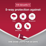 K9 Advantix II XL Dog Vet-Recommended Flea, Tick & Mosquito Treatment & Prevention | Dogs Over 55 lbs. | 2-Mo Supply