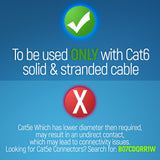 GTZ RJ45 Cat6 Pass Through Connectors and Strain Relief Boots - Pack of 100/100 - EZ to Crimp Modular Plug for Solid or Stranded UTP Network Cable