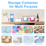 3+1 Pack Laundry Pods Containers & Dryer Sheet Holder & Laundry Detergent Dispenser, Laundry Room Organization and Storage Jars with Lids, Labels and Scoops for Scent Booster, Powder, Pods