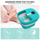 HOSPAN Collapsible Foot Spa Electric Rotary Massage, Foot Bath with Heat, Bubble, Remote, and 24 Motorized Shiatsu Massage Balls. Pedicure Foot Spa for Feet Stress Relief