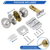 Plustool 10 Pack Brushed Nickel Door Knobs,Privacy Door Knob with Lock, Interior Doorknobs Silver, Keyless Door Locks Set for Bedrooms Bathrooms, Reversible for Left/Right Door Handle