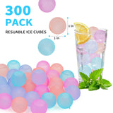 VOGVOG Reusable Ice Cubes for Coolers, Zero Refreezable Ice Cubes Set with Storage Bag, Non-Melting BPA-Free Plastic Ice Cubes for Drinks, Camping, Beach (Color-Changing, Round-300 Pack)