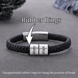 ThermoThrill Fathers Day Bracelet Gifts Custom Bracelets with 1-6 Beads Dad Gifts Customized Mens Bracelet Personalized Gifts for Men Husband