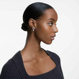 Swarovski Attract Circle Pierced Earrings with Circle Cut Crystals and matching Pavé on a Rhodium Plated Post with Butterfly Back Closure