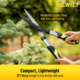 Colwelt Loppers Hedge Shears Garden Shears Set 3Pcs, Compact 17’’ Anvil Branch Cutter & Hedge Clippers & Garden Scissors, Shears Gardening Tools for Yard(Set for the bulk of light-to-moderate pruning)
