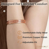 Pure Copper Bracelets - for Men and Women | Set of 2 | Gift Box | Handmade, 100% Copper, Adjustable| Fathers Day