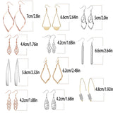 20 Paris Assorted Dangle Earrings Set for Women, Fashion-Celtic Gold Bar Earrings for Teens Girls Cute Filigree Earrings