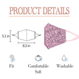 MLGDA Sparkly Sequin Face Cover Glitter Cotton Sequins Masc Masquerade Face Covering (B)